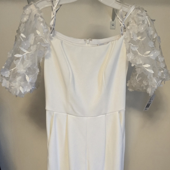 Off-the-Shoulder Floral Puff Sleeve Jumpsuit - Picture 6 of 6